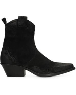 METISSE Texan Side-Zip Ankle Boots - Black
