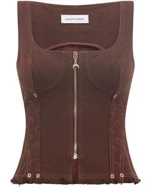 Marine Serre Jacquard Corset Top - ブラウン