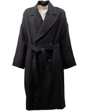 Casey Casey Belted Double-Breasted Coat - Black