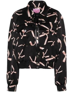 Pinko X Patrick Mcdowell Printed Bomber Jacket - Black