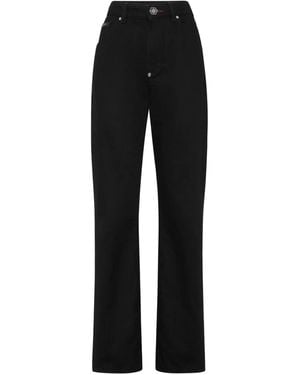 Philipp Plein Hexagon-Plaque Jeans - Black