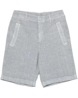 Eleventy Pocketed Linen Shorts - Grey