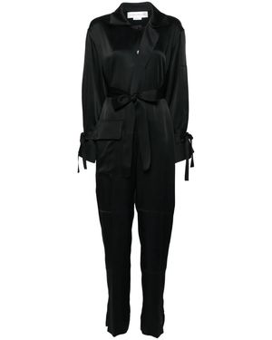 Victoria Beckham スプレッドカラー ジャンプスーツ - ブラック