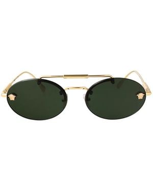Versace Medusa Oval-Frame Sunglasses - Green