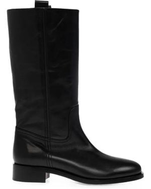 Aeyde Theo Knee-High Leather Boots - Black