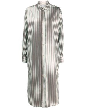forte_forte Striped Taffetas Chemisier Dress - Grey