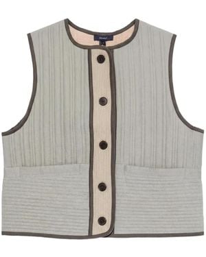 Soeur Hima Quilted Contrast-Trim Gilet - Gray