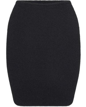 Hunza G Ribbed Mini Skirt - Blue