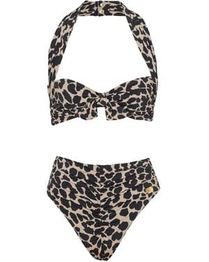 Balmain Leopard-Print Bikini - Natural