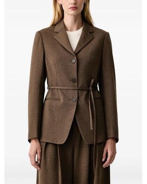 Isabelle Blanche Belted Single-Breasted Blazer - Brown