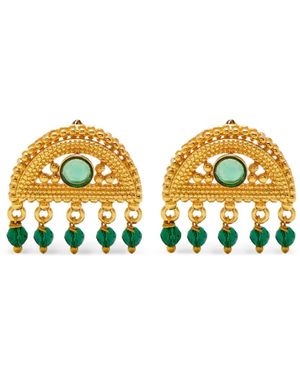 LYNYER Ravi Hemisphere Beaded-Detail Earrings - Yellow