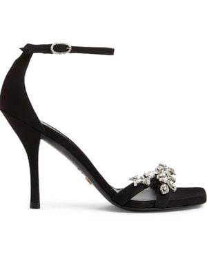 Stuart Weitzman 100Mm Nudist Vow Crystal-Embellished Sandals - Black