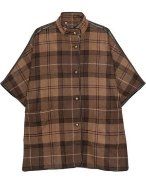 Barbour Cape Judith À Motif Tartan - Brown