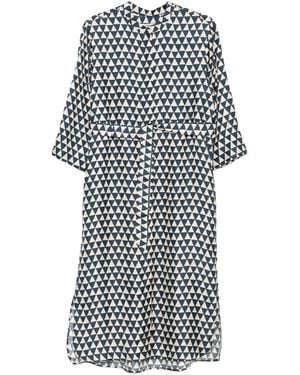Max Mara Triangle-print belted dress - Weiß
