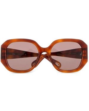 Chloé Geometric-Frame Sunglasses - Pink