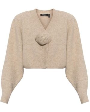 ROTATE BIRGER CHRISTENSEN Knit Flower Cardigan - Natural