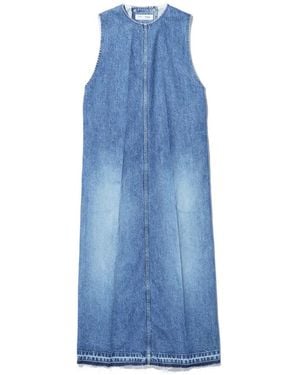 TOGA TOO Frayed-Hem Denim Maxi Dress - Blue