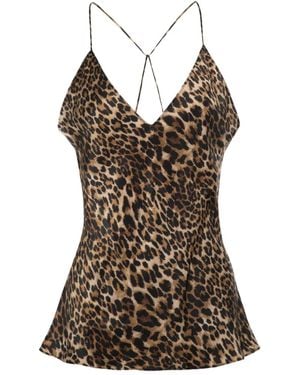 Nili Lotan Emile Leopard-Print Cami-Top - Black