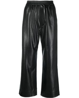 Nanushka Cropped Straight-Leg Trousers - Black