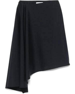 McQueen Asymmetric Midi Skirt - Black