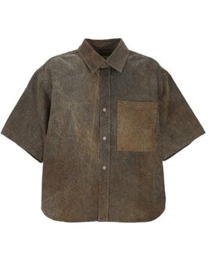 Agolde Pocket Short-Sleeve Shirt - Brown