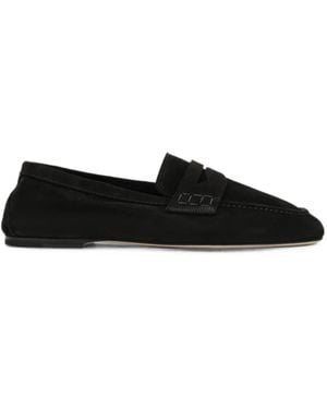 Dear Frances Balla Suede Loafers - Black
