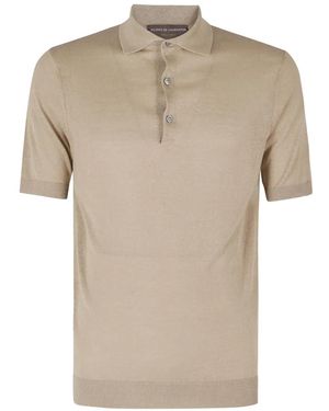 FILIPPO DE LAURENTIIS Short-Sleeve Polo Shirt - Natural