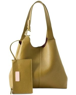 Coccinelle Grained Logo-Charm Tote Bag - Metallic