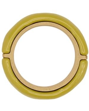 Ami Paris Gehämmerter Ring Aus Lackiertem Kunstharz - Gelb