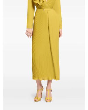 Elie Saab Pleated Chiffon Skirt - Yellow
