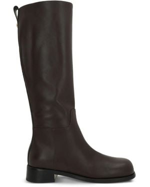 Sergio Rossi Avenue Side-Zip High Boots - Black