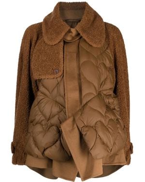 JNBY Heart-Motif Quilted Puffer Jacket - Brown