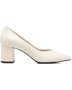 SERGIO MORETTI FIRENZE Pointed-Toe Block-Heel Court Shoes - White