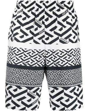 Versace Bermudas Mit La Greca-Print - Blau