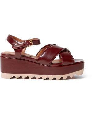 Stella McCartney Cross-Strap Heeled Sandals - Brown
