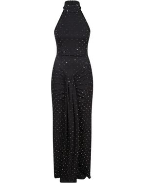 Nissa Crystal-Embellished Ruched Maxi Dress - Black
