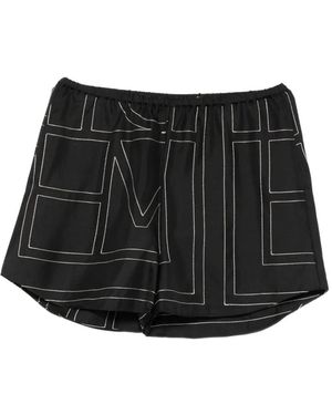 TOTEME Topstitched Silk Shorts - Black