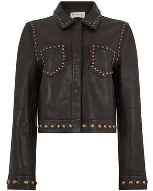 P.A.R.O.S.H. Stud-Embellished Leather Jacket - Black