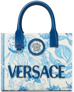Versace Mini La Medusa Underwater Barocco Tote Bag - Blue