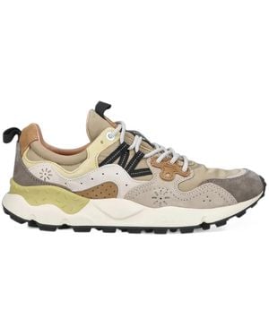 Flower Mountain Yamano 3 Panelled Suede Trainers - White