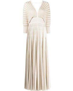 Elie Saab プリーツ ニットドレス - ナチュラル