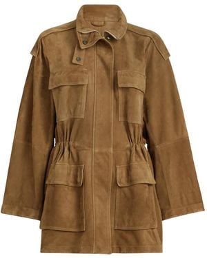 Brunello Cucinelli Suede Safari Jacket - Brown