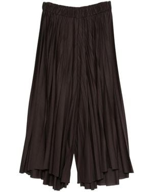 Dusan Pleated Cropped Trousers - Brown