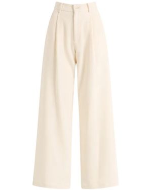 ELEH Pleat-Detail Wide-Leg Pants - White