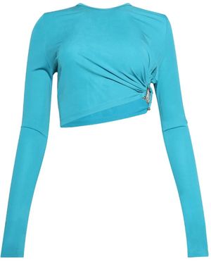 Christopher Esber Bezel Quartz Twist-Detail Long-Sleeve Top - Blue