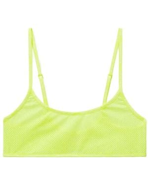 Alexander Wang Logo-Trim Mesh Bra - Yellow