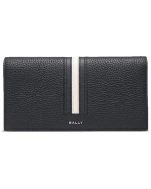Bally Cartera Ribbon Continental con logo - Gris