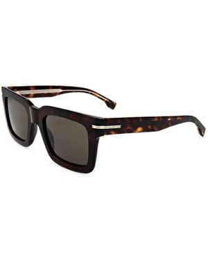 BOSS Tortoiseshell-Effect Square-Frame Sunglasses - Brown