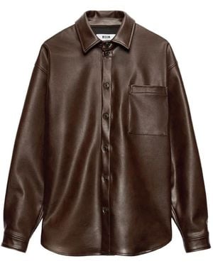 MSGM Overhemd Met Zak - Bruin