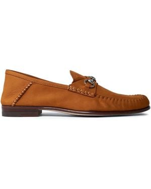 Gucci Horsebit Almond-Toe Loafers - Brown